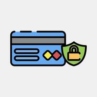 Icon secure payment. Cashless society elements. Icon in filled line style. vector