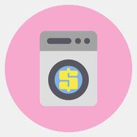 Icon money loundry. Cashless society elements. Icon in color mate style. vector