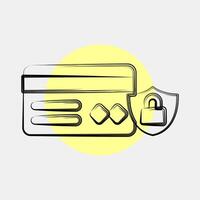 Icon secure payment. Cashless society elements. Icon in color spot style. vector