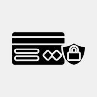 Icon secure payment. Cashless society elements. Icon in glyph style. vector