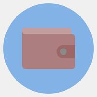 Icon wallet. Cashless society elements. Icon in color mate style. vector