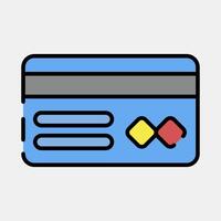 Icon credit card. Cashless society elements. Icon in filled line style. vector
