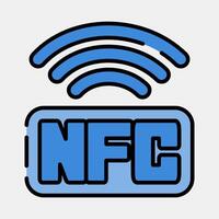 Icon nfc payment. Cashless society elements. Icon in filled line style. vector