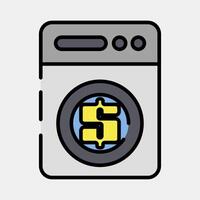 Icon money loundry. Cashless society elements. Icon in filled line style. vector