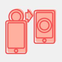 Icon transfer. Cashless society elements. Icon in two tone style. vector