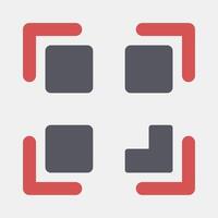 Icon qr code scan. Cashless society elements. Icon in flat style. vector