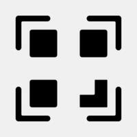 Icon qr code scan. Cashless society elements. Icon in glyph style. vector