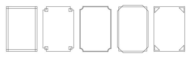 Set design line stroke frame border vector