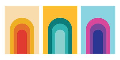 Design template rainbow colorful retro unique abstract vector
