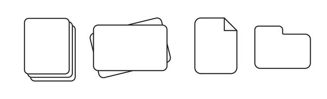 Set icon document line stroke with blank background vector