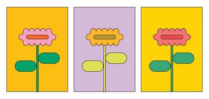 Design template flower retro art vector