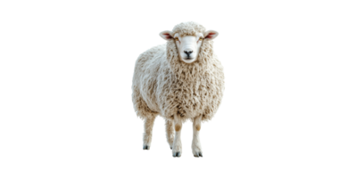 Sheep With Thick Wool. Livestock And Wool Production Concept Isolated On Transparent Background png