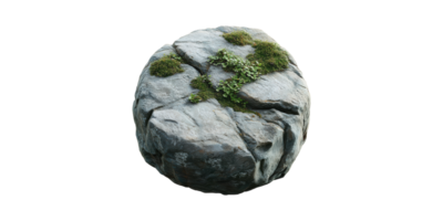 Rock With Moss And Small Plants. Natural Growth And Resilience Concept Isolated On Transparent Background png
