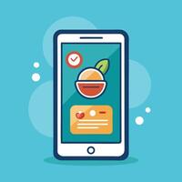Smartphone Screen Displaying Recipe in Close up vector
