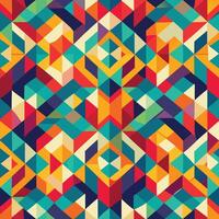 Vibrant Geometric Seamless Pattern A Symphony of Colors and Shapes vector