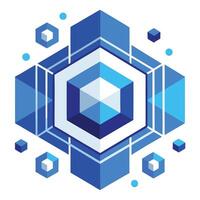 Abstract White Background with Geometric Blue Hexagons vector