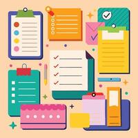 Rainbow Hued To Do Lists and Note Templates to Stay Organized in Style vector