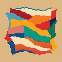 Vibrant Abstract Collage with Torn Beige Paper Rips on Colorful Background vector