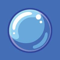 Clear Blue Bubble Element Floating on Isolated White Background vector