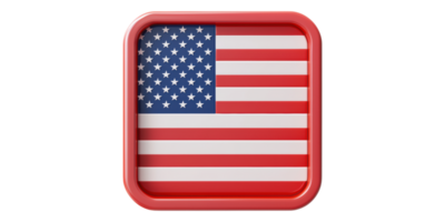 Square icon with american flag isolated on transparent background png