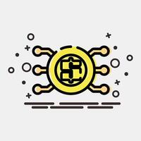 Icon digital money. Cashless society elements. Icon in MBE style. vector
