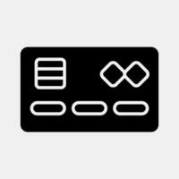 Icon debit card. Cashless society elements. Icon in glyph style. vector