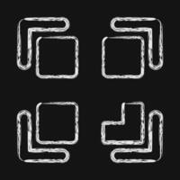 Icon qr code scan. Cashless society elements. Icon in chalk style. vector