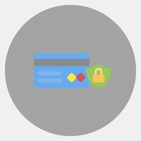 Icon secure payment. Cashless society elements. Icon in color mate style. vector