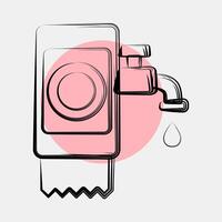 Icon utility payment. Cashless society elements. Icon in color spot style. vector