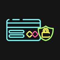Icon secure payment. Cashless society elements. Icon in neon style. vector