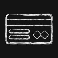 Icon credit card. Cashless society elements. Icon in chalk style. vector