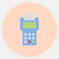 Icon payment machine. Cashless society elements. Icon in color mate style. vector