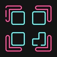 Icon qr code scan. Cashless society elements. Icon in neon style. vector