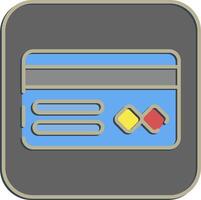 Icon credit card. Cashless society elements. Icon in embossed style. vector
