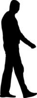The Man walking forward isolated silhouette front view vector