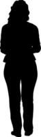 Walking woman isolated silhouette front view vector