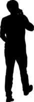 A Man walking forward isolated silhouette front view vector