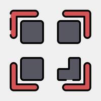 Icon qr code scan. Cashless society elements. Icon in filled line style. vector