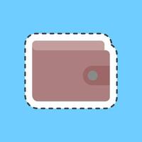 Cutting line sticker wallet. Cashless society elements. vector