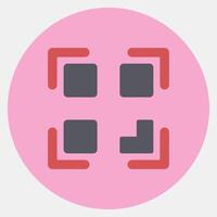 Icon qr code scan. Cashless society elements. Icon in color mate style. vector