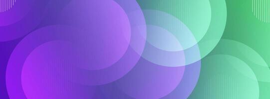 A purple and green background with circles vector