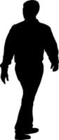 The Man walking forward a isolated silhouette front view vector