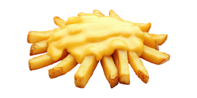 French Fries Topped With Melted Cheese Isolated on Transparent Background png