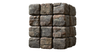 Stone Cube Structure Isolated on Transparent Background png
