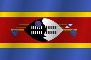 The Flag of the country Swaziland on a white background vector