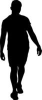Man walking forward isolated silhouette front view vector