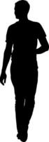 Man walking a forward isolated silhouette vector