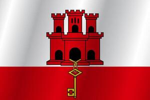 The Flag of the country Gibraltar on a white background vector