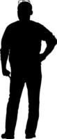 Man walking forward, isolated silhouette front view vector