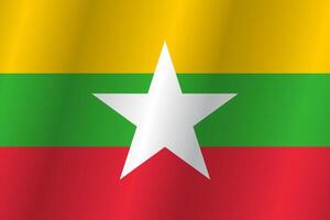 The Flag of the country Myanmar on a white background vector